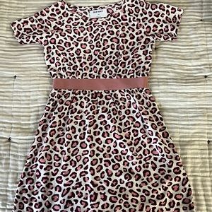 Girls Pink Leopard Print Dress